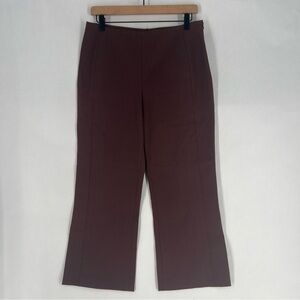 Escada Chocolate Brown Stretch Cotton Mid Rise Crop Flare Pant Size 8